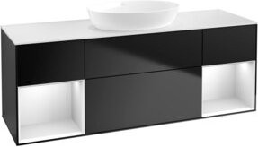 V&B Waschtischunterschrank Finion in Weiß und Schwarz lackiert, Breite: 160 cm, Tiefe: 50,1 cm, Höhe: 50,1 cm - Bild 1