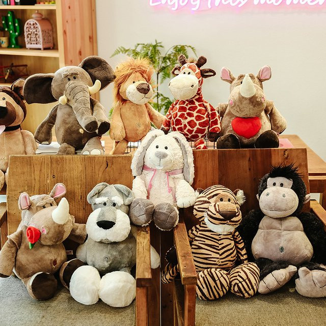 Aoger Waldtier-Stofftiere, Kaninchen, Löwen, Tiger, Affen, Kinderpuppen, Plüsch / Textil - Bild 1