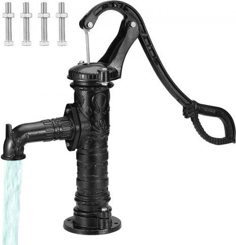 VEVOR Handwasserpumpe im Antik-Design aus Gusseisen und Kohlenstoffstahl, Schwarz, Manuelle Brunnenpumpe für Garten und Hof - Bild 1