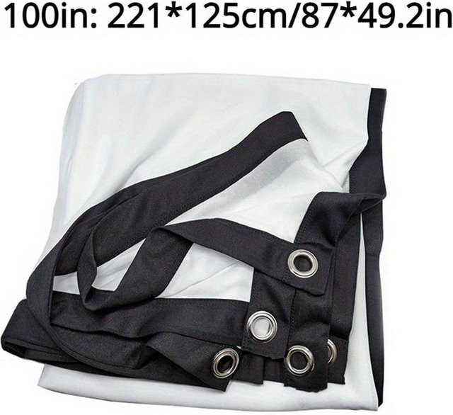 Huaqiang North Electronics Faltbarer Projektionsschirm Vorhang 16:9 in Weiß für Outdoor Full-HD 2K 4K Projektoren, 100 Zoll - Bild 1