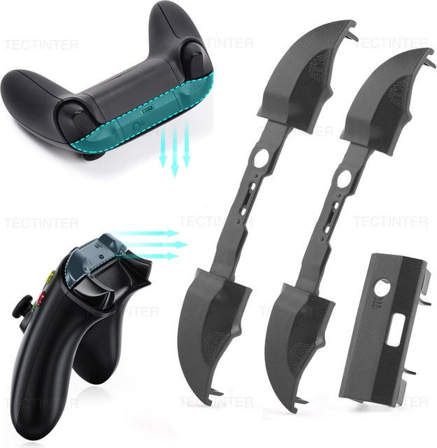 TECTINTER Ersatz-Button-Set für Xbox Series S und Xbox Series X Controller, 5 Stück RB LB Schulter- und Trigger-Tasten in Schwarz mit mittleren Halterungen zur Reparatur - Bild 1