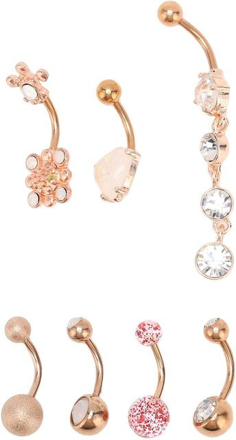 TOMTOP JMS Bauchnabelringe Edelstahl, Roségold, Kristall, Damen - Bild 1
