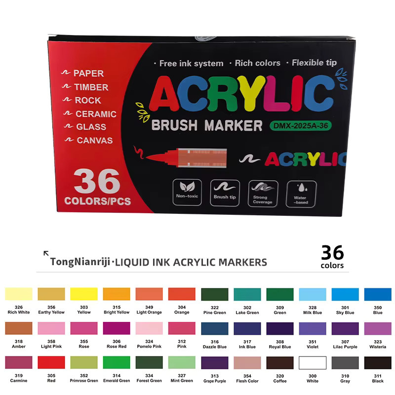 Permanent-Acryl-Farbmarker-Set mit weicher Kugelspitze in Multicolour für DIY-Kunstprojekte auf Keramik, Holz und Leinwand - Bild 3