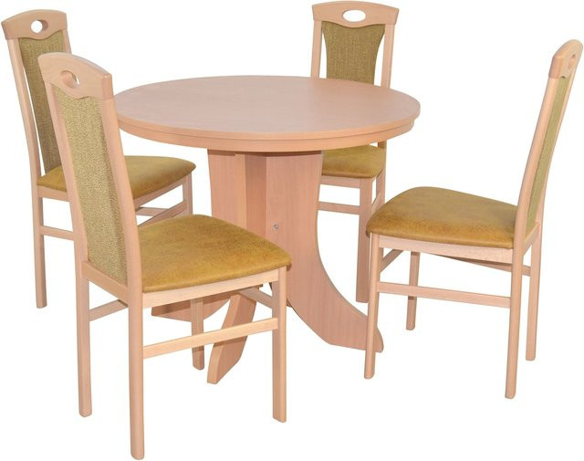 Essgruppe Paulina von möbel direkt online, 5-teilig aus Massivholz Buche, Farbe Beige - Bild 1