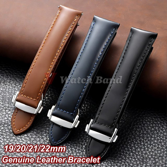 Uhrenarmband Echtleder, Faltschließe, Herren - Bild 1