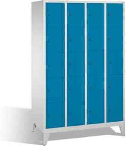 C+P Fächerschrank Classic Garderobe mit 20 Fächern, Front Lichtblau, Korpus Lichtgrau, H x B x T: 185 x 119 x 50 cm - Bild 1