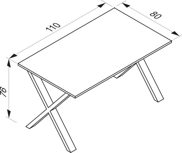 VCM Esstisch Xona X aus Holz mit Holzstruktur-Nachbildung, B/T/H: 110 x 80 x 76 cm - Bild 1
