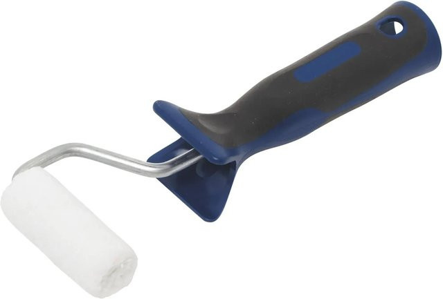 LUX-TOOLS Filzwalze mit 2K-Softgriff in Schwarz-Blau, Breite: 5 cm, fusselfrei und für wasserbasierte Farben geeignet - Bild 1