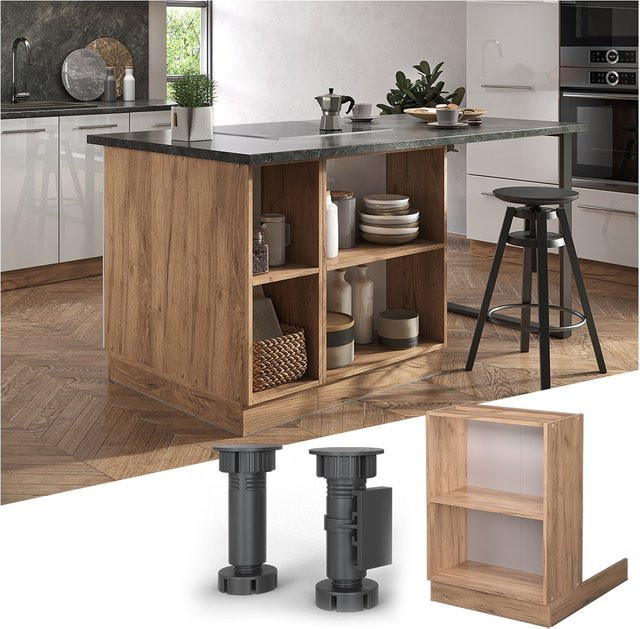 Küchenunterschrank Fame-Line von Vicco in Eiche Goldkraft, modern mit Einlegeboden und Blende, Breite: 60 cm - Bild 1