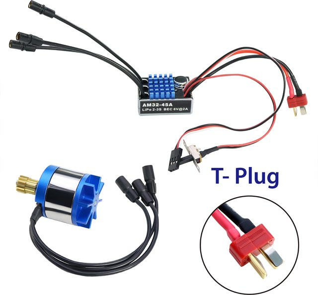WWXRC MN128 MN86 AM32 45A ESC 2830 2400KV Outrunner Brushless Motor T-Stecker-Regler, 1:12, Zubehör, Metall - Bild 1