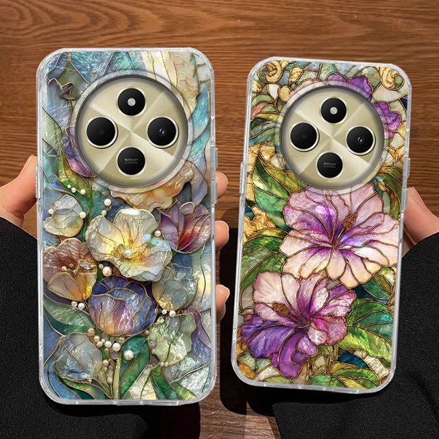 Handyhülle mit Vollbild-Blumendesign für Xiaomi Redmi Note und Pro Serien, Multicolor - Bild 1