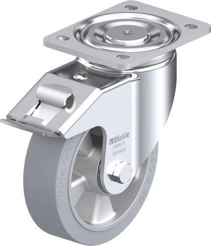 Blickle Lenkrolle LH-ALEV 160K-FI-SG mit Feststeller in Silber/Grau, Rad-Durchmesser: 160 mm, Tragfähigkeit: 400 kg - Bild 1