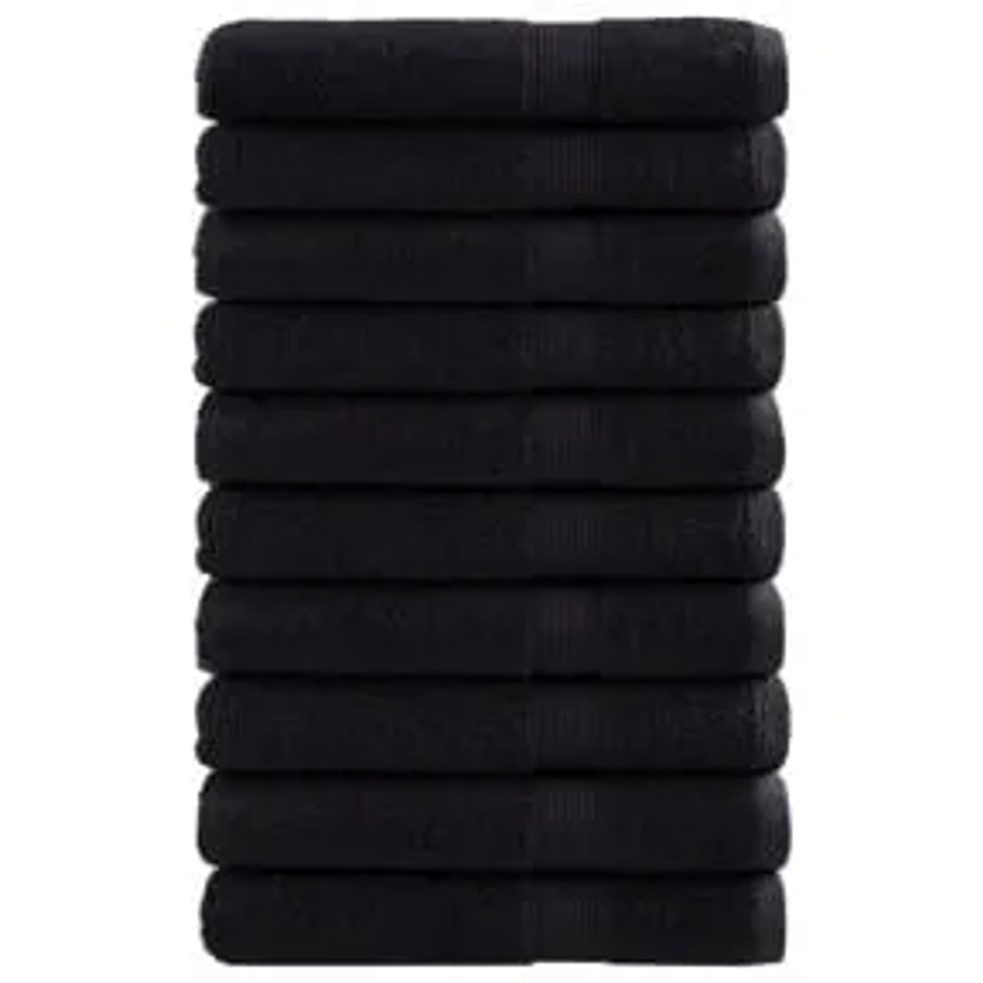 vidaXL Premium-Handtücher aus 100% Baumwolle, 2er-Set, Schwarz, B: 100 cm, L: 200 cm, 600 g/m2 - Bild 2