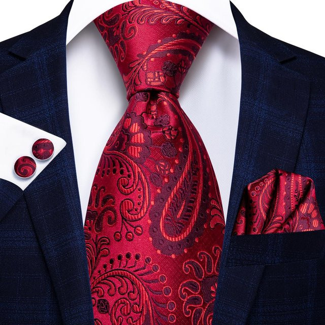 Hi-Tie Krawatten Set, Seide, Blumen, Schwarz, Gold, Herren - Bild 1