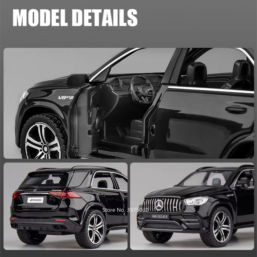 RMZ City Diecast Modellauto GLE 63S SUV aus Metall im Maßstab 1:32 in Weiß oder Schwarz - Bild 4