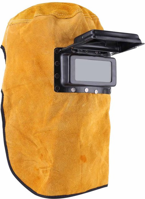 Aramox Leder-Schweißmaske für Argon-Lichtbogenschweißen, hitzebeständige und atmungsaktive Helmmaske mit Linse zum Schutz vor starkem Licht - Bild 1