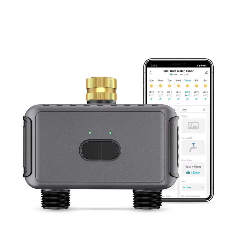 JUANJUAN WLAN Smart Gartenbewässerungstimer mit 2 Ausgängen und App-Steuerung für Sprinkler und Tropfbewässerung - Bild 6