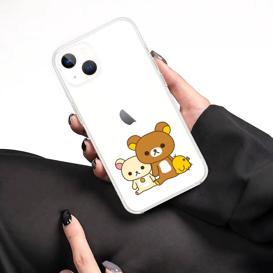 R-Rilakkuma Cartoon-Bär Handyhülle für Apple iPhone, transparente stoßfeste Silikonhülle - Bild 3