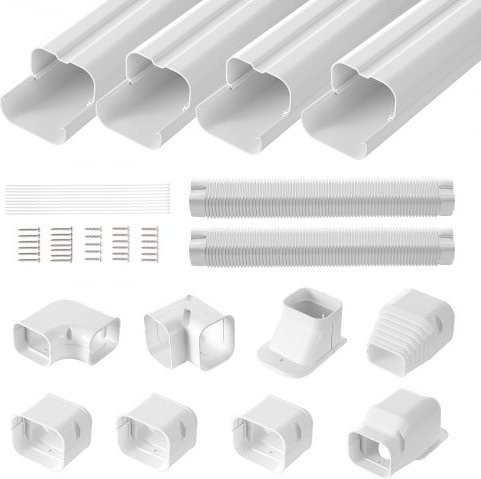 VEVOR Mini-Split-Line-Set-Abdeckung aus PVC für Klimaanlagen und Wärmepumpen, Weiß, B: 7,62 cm, L: 535 cm - Bild 1