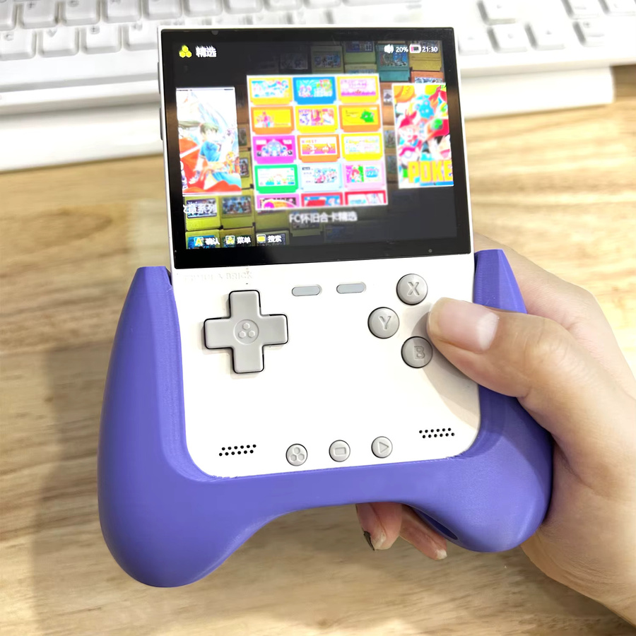 SUMMEROCKS Ergonomisches 3D-Gedrucktes Griff-Zubehör für Trimui Brick Handheld in Weiß und Lila - Bild 2