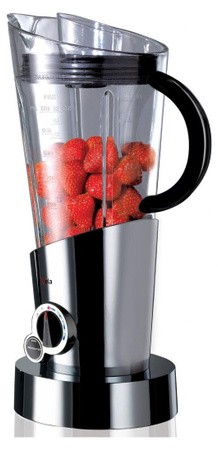 Bugatti Italy Vela Tischplatten-Mixer mit Pulsfunktion und Eis-Crusher, 400 W, Schwarz, Edelstahl und Transparent