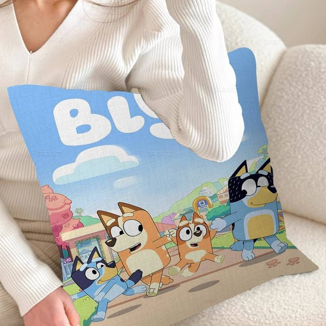 GUOYU HOMEDECOR Kissenbezug Stitch Glücksdrache in Blau, B/B/H: 55 x 55 x 1 cm - Bild 1