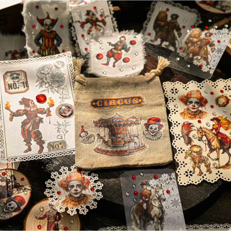 Hobbisland Big Circus Clown Jongleur Rub-On Aufkleber für Scrapbooking und Junk Journal in Multicolour - Bild 5