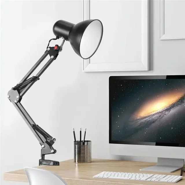 JOYINLED Feder-Tischlampe mit E27-Fassung, moderne und elegante Schreibtischbeleuchtung für Nachttisch und Wohnzimmer - Bild 1