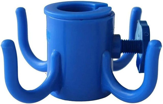 Yiran Strandschirm Hängehaken aus Kunststoff mit 4 Zinken in Blau zum Aufhängen von Handtüchern, Hüten, Kleidung und Zubehör - Bild 1