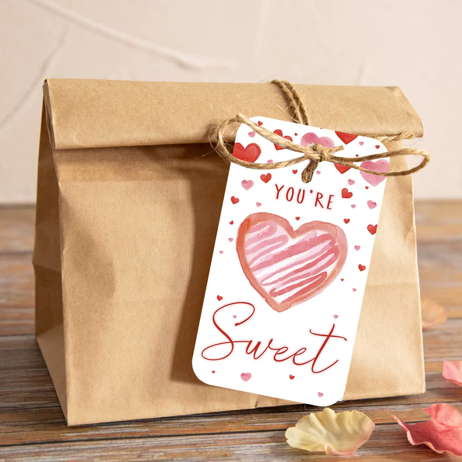 50 Stück You're Sweet Herzanhänger aus Papier in Weiß als romantische Liebesnachrichtenkarten für Valentinstag, Hochzeit und Jahrestag - Bild 2