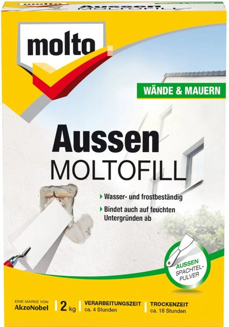 Moltofill Außen-Spachtelpulver Molto in Weiß, 2 kg - Bild 1