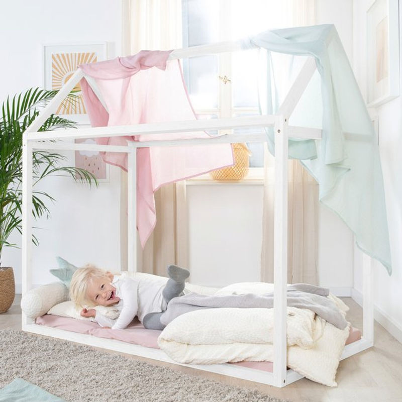 Roba Montessori Hausbett aus Massivholz in Weiß - Bild 3