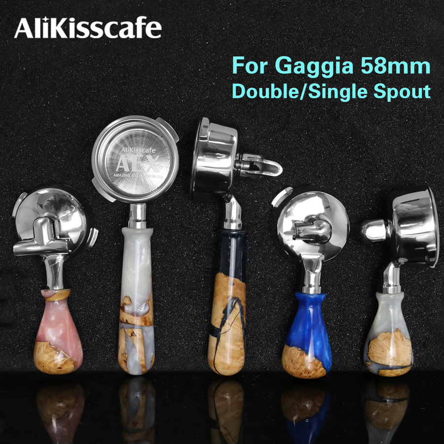 CafeGaGa 58mm Kaffee-Siebträger aus Edelstahl in Silber für GAGGIA Classic Pro Espressomaschinen mit Single Spout und Double Shot Zubehör - Bild 5