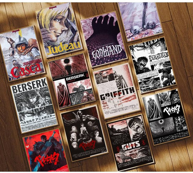 Kayou Anime Berserk Wandkunst Poster HD Wandbild für Wohnzimmer und Schlafzimmer ohne Rahmen - Bild 1