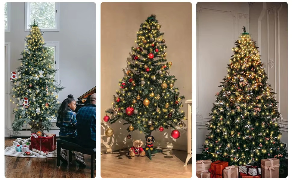 LED Weihnachtsbaum Lichterkette als Wasserfall-Vorhang für Terrasse und Garten, Warmweiß oder Multicolour, USB-Betrieb - Bild 5