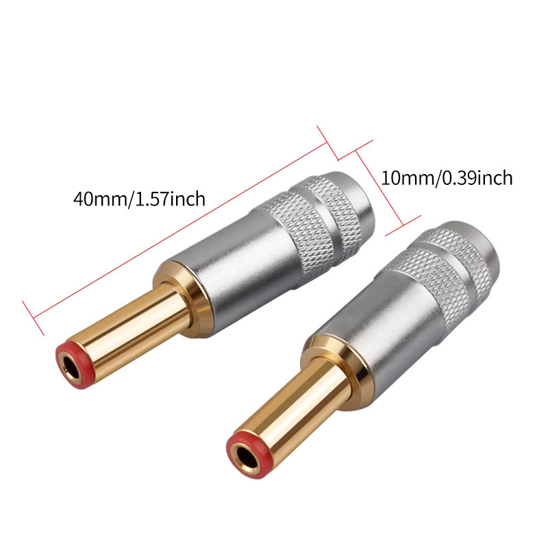 YYAUDIO DC-Stromstecker Gold-DC-2.1G/2.5G Schweißanschluss für Lineare Stromversorgung, Goldfarben - Bild 2