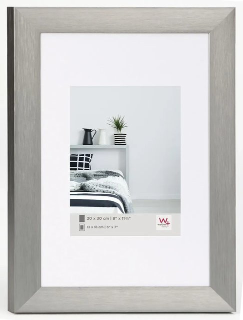 Walther Design Aluline Aluminium Bilderrahmen Modern Grau B: 13 cm, H: 18 cm - Bild 1