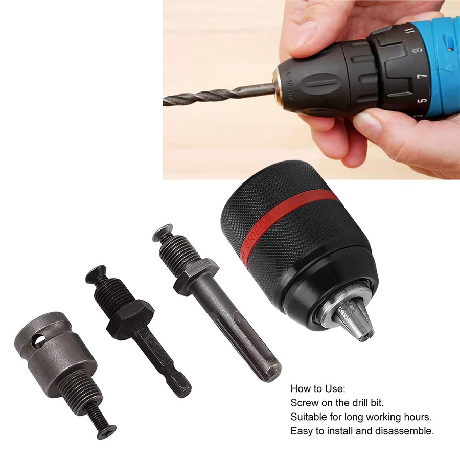 Podofo Metall Bohrfutter-Steckadapter 1/2 Zoll mit 1,3 mm Aufnahme für manuelle und elektrische Bohrmaschinen - Bild 6