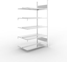 Meta Büro-Anbauregal S3 COMPACT doppelseitig verzinkt silber H: 185 cm, B: 100 cm, T: 60 cm - Bild 1