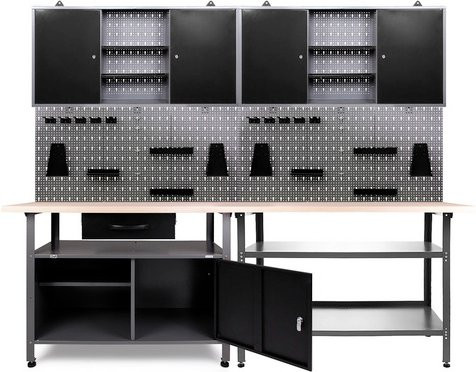 Ondis24 Werkstatt-Set Erfinder aus Metall und Holz in Anthrazit und Grau, höhenverstellbar, B/T/H: 240 x 60 x 202 cm - Bild 1