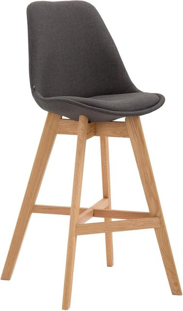 DELUKE Barhocker DUMIR Stoff Dunkelgrau mit Lehne - Bild 1