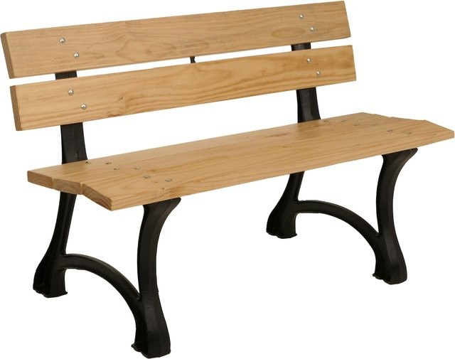 MCW Gartenbank O20 2-Sitzer aus Kiefernholz und Gusseisen, Hellbraun - Bild 1