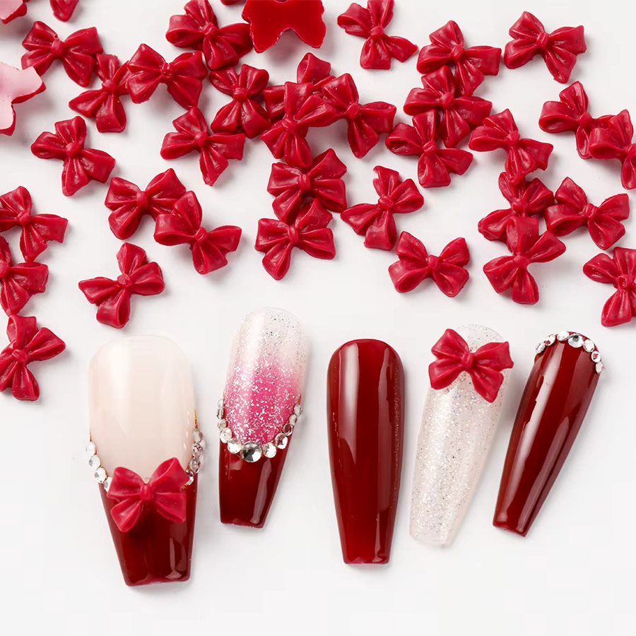 Full Beauty Nagelcharms Rote Schleifen, Glänzend - Bild 5