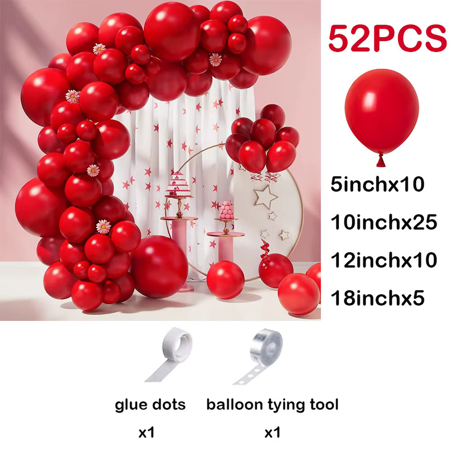 Surpsea Luftballon Girlande Set in Rot und Schwarz mit Konfetti für Geburtstag, Abschluss, BBQ oder Casino Party - Bild 2