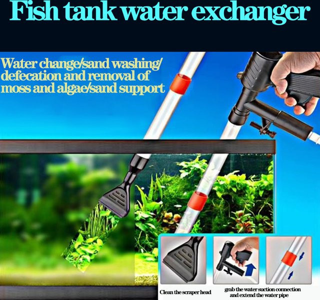 Aihogard Manueller Wasserabfallentferner und Multifunktionale Wasserwechselpumpe als Vakuum-Steinreiniger-Werkzeug für dein Aquarium - Bild 1