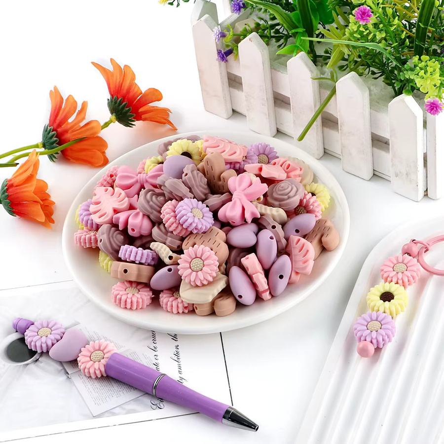 sunrony Silikon Bead Set, Bunt, Unisex - Bild 3