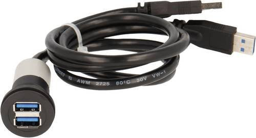Georg Schlegel USB 3.0 Buchse Typ A/A mit Kabel in Silber - Bild 1
