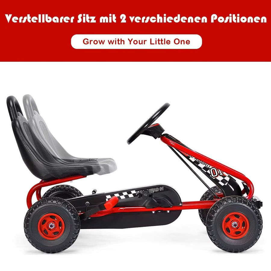 GOFLAME Go-Kart, Tretauto, mit verstellbarem Sitz, mit Handbremse, ab 3 Jahre - Bild 2