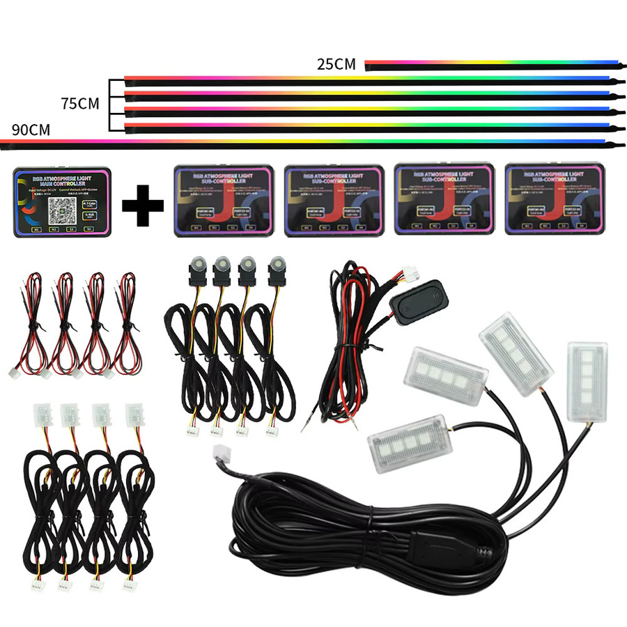 WUMFIRE RGB Symphony Auto-Umgebungslicht mit App-Steuerung, LED-Innenraumbeleuchtung in Multicolour mit Acryl-Führung und USB-Anschluss - Bild 5