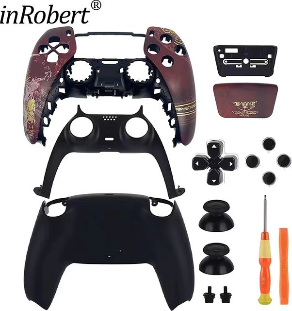 inRobert Ersatzgehäuse für PS5 Controller in Rot mit Front-, Rückseite- und Touchpad-Abdeckung für BDM-010/020/030/040/050 - Bild 1